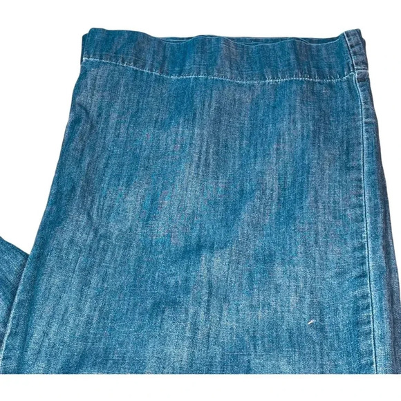 Draper James Chambray Wide Leg Trouser Denim Jean Pants - Picture 4 of 12